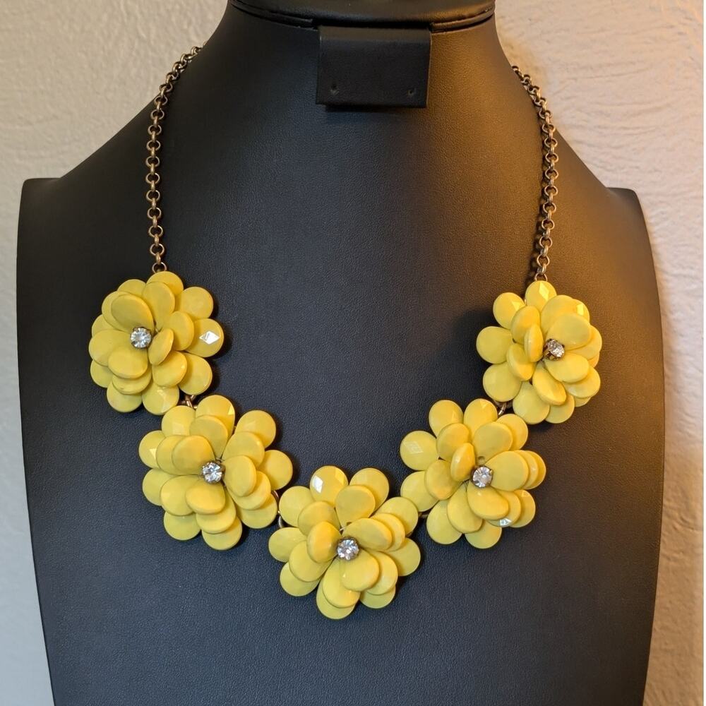 J. Crew Yellow Flower Statement Necklace